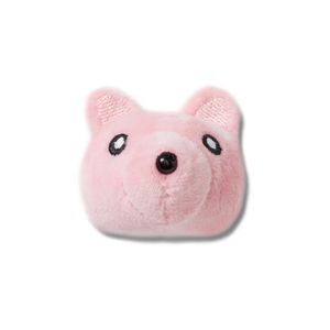 Crocs Unisex pink plush teddy face